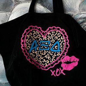 Black Large Alpha Xi Delta Tote Bag